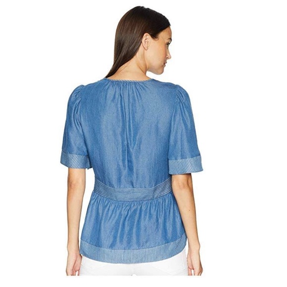 Kate Spade Indigo Railroad Chambray top - Picture 2 of 7